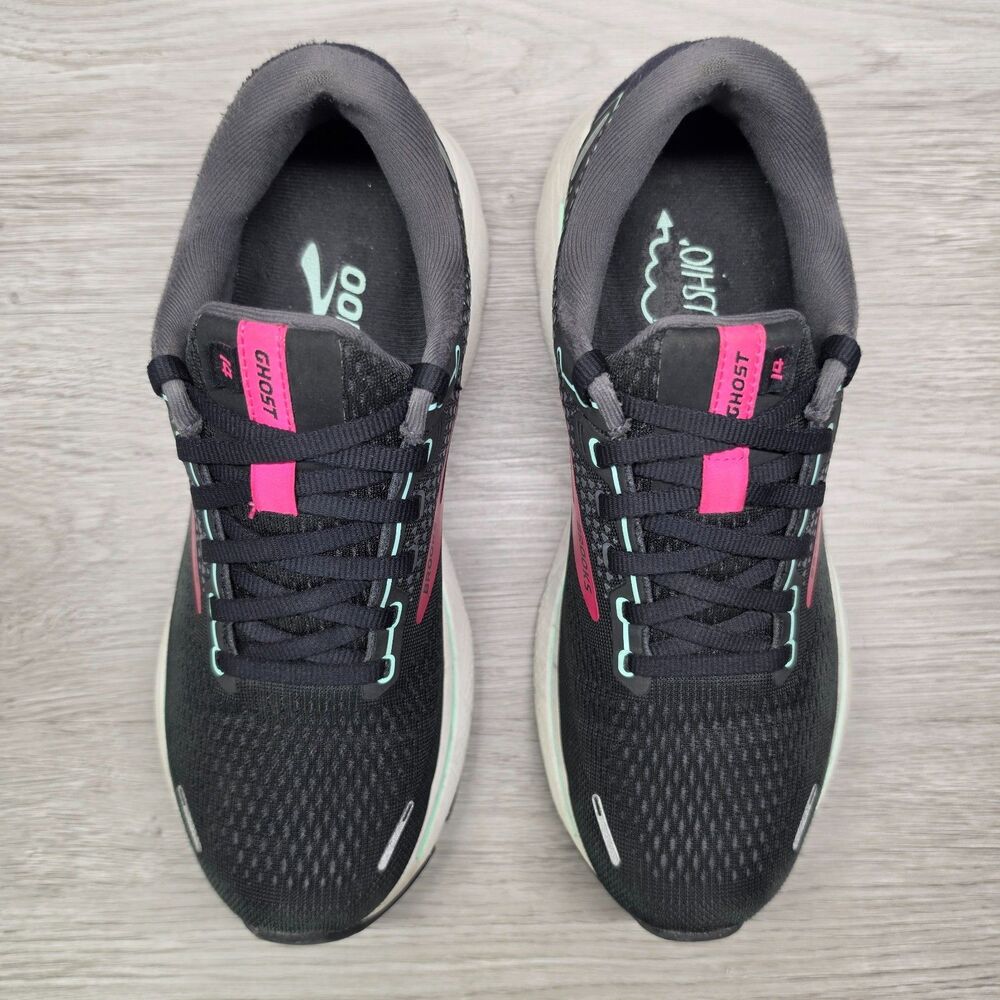 Brooks Ghost 14 Black Pink Women's 9 B Running Shoes Comfort Athleisure Training - Picture 4 of 11